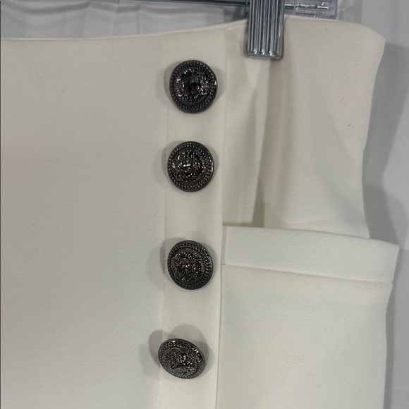 Nylon Apparel White High-Waisted Wide-Leg Trousers Size Large - Picture 2 of 9